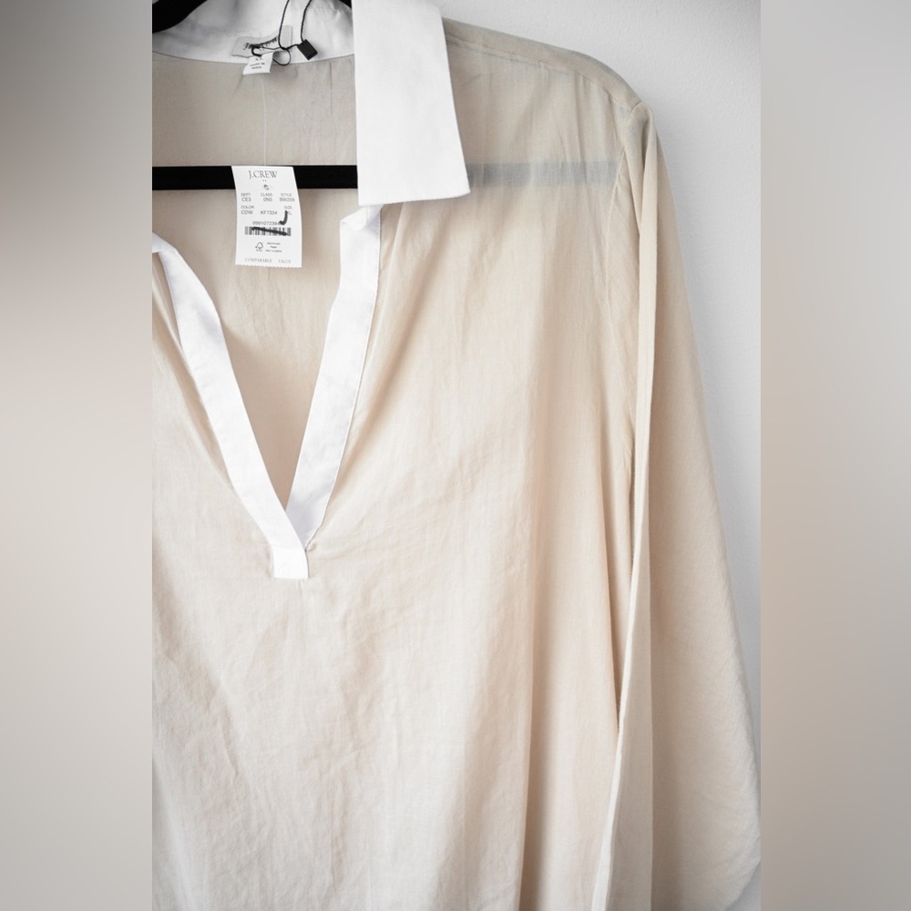 J. Crew Cream Tunic with White Collar - Picture 2 of 4